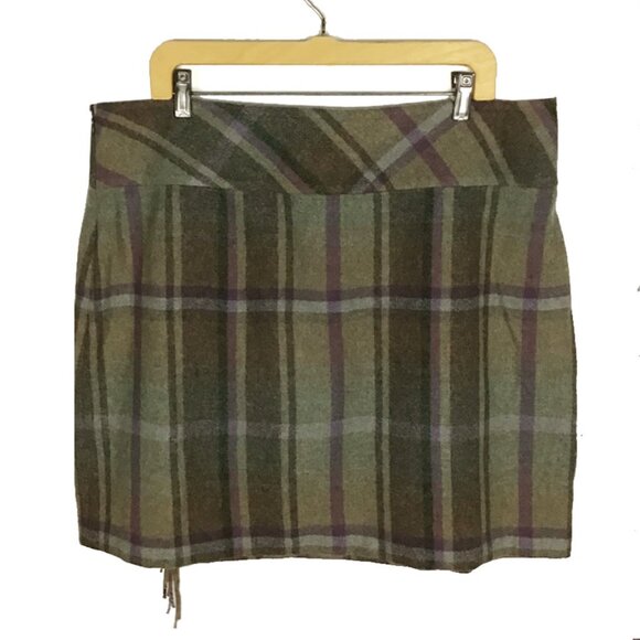 Lauren Ralph Lauren Plaid Fringe Trim Tweed Mini Skirt - Picture 8 of 13